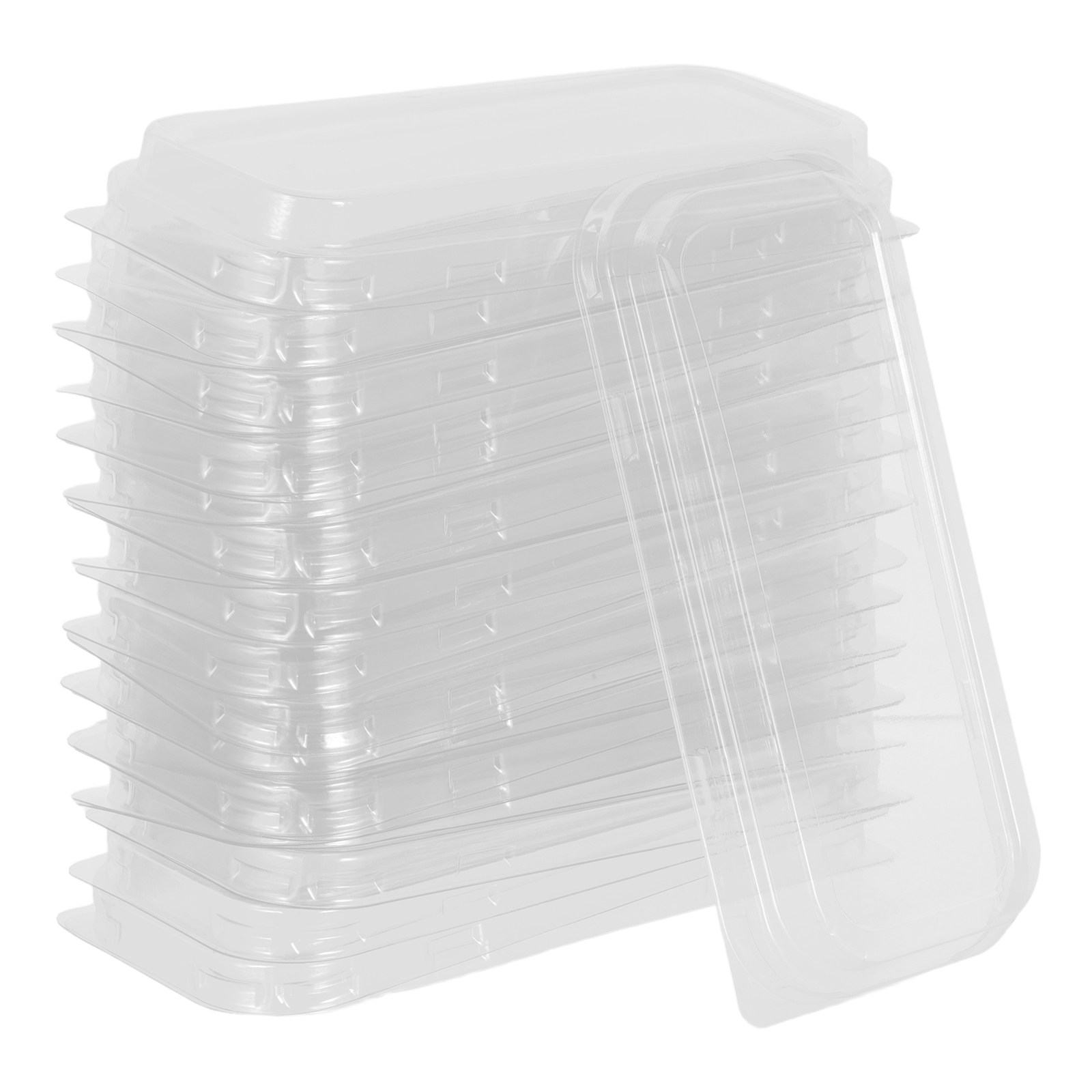 Kitchen And Baking Tools - 50 Stück Kunststoff-Backformdeckel - Transparente Rechteckige
