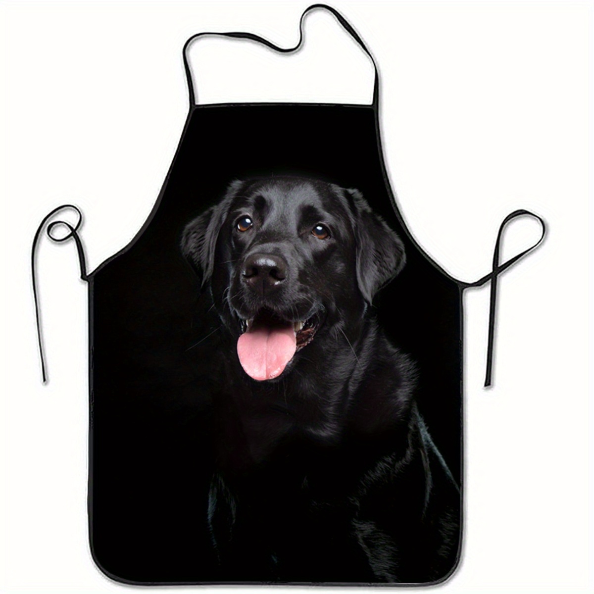 Kitchen Baking Cloth - 1 schwarze Schürze mit Labrador-Hunde-Aufdruck –