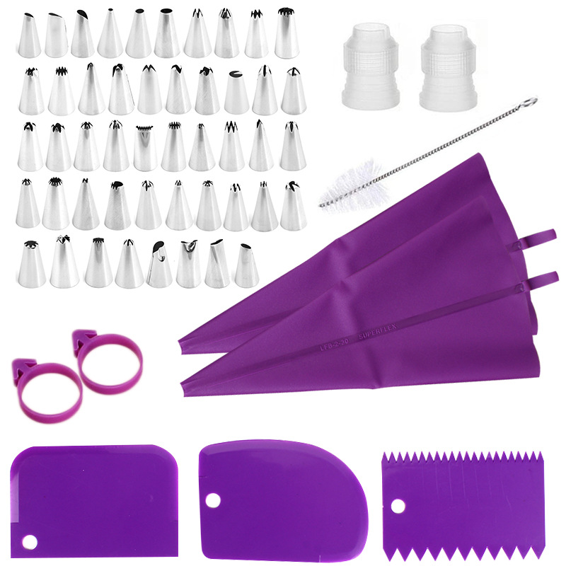 Kitchen Baking Store - Edelstahl-Spritztüllen-Set mit Spritzbeutel, Küchen- und Konditoreiwerkzeuge