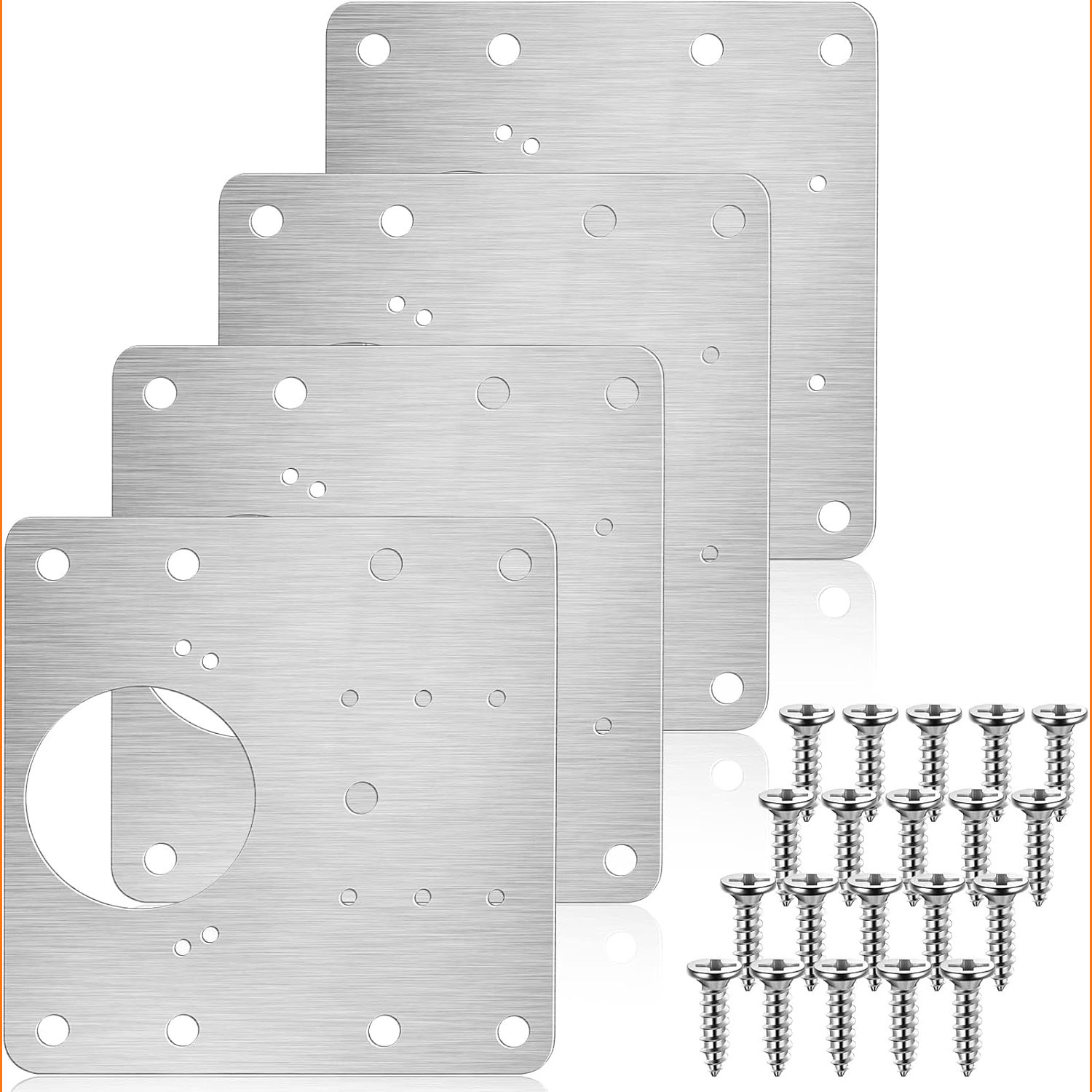 Kitchen Baking Cabinet - Scharnier-Reparaturplatten-Set für Küchenschränke, Türscharnier-Montageplatte mit Löchern,