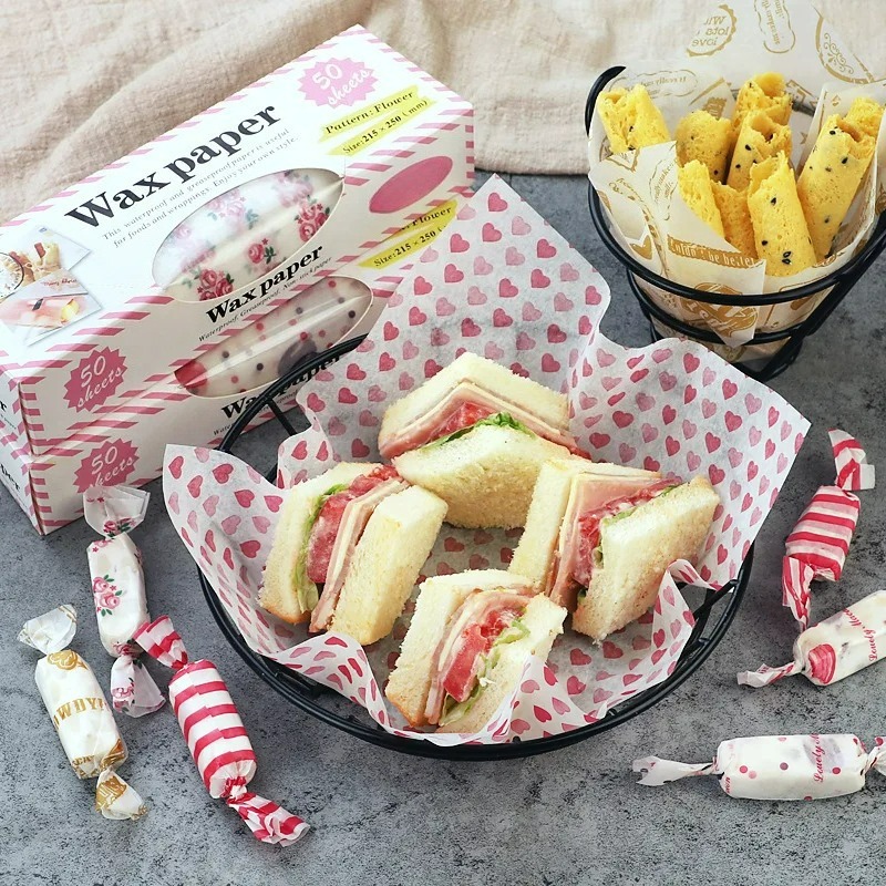 Kitchen Baking Paper - 50 Stück Lebensmittelechtes Fettdichtes Papier, Bedrucktes