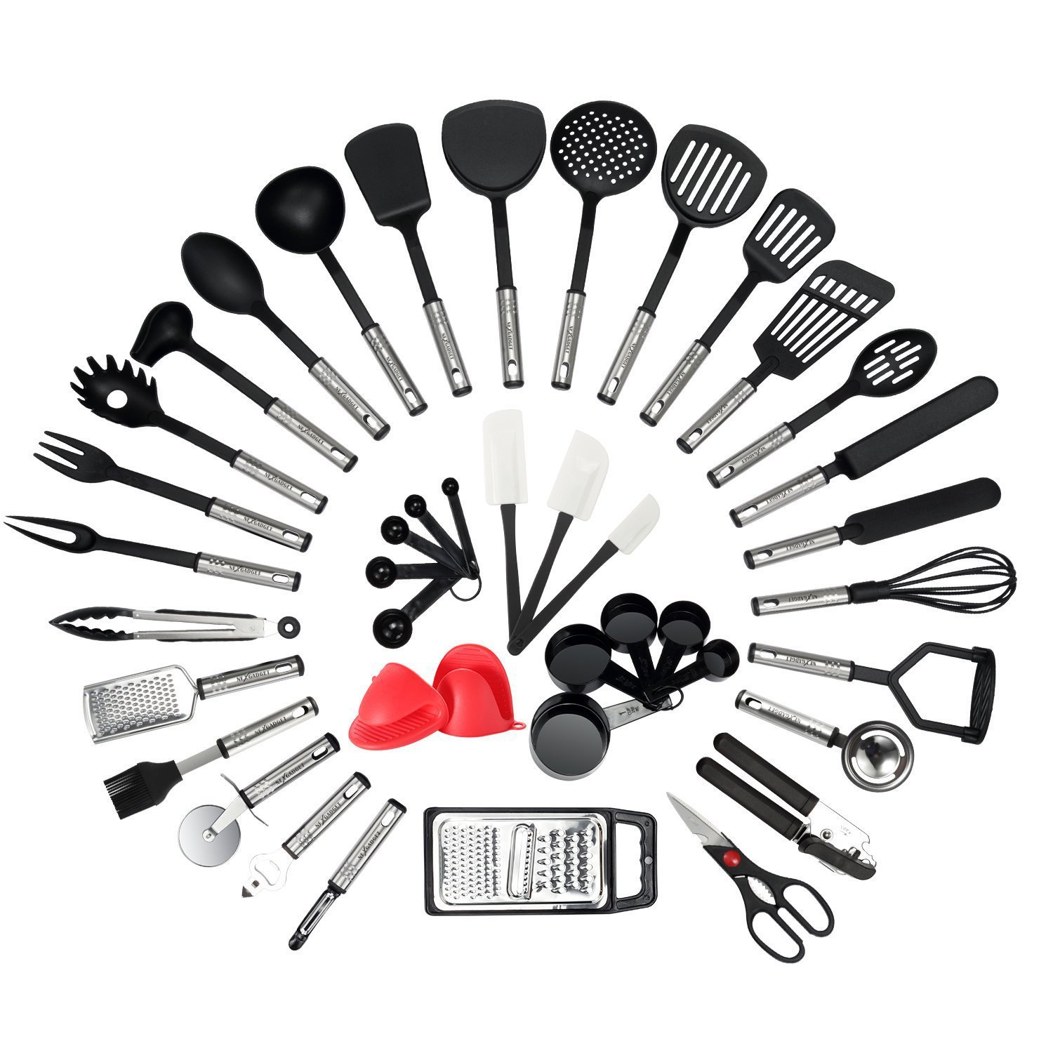 Kitchen Utensils - Bestseller 42-teiliges Antihaft-Hitzebeständiges Nylon-Edelstahl Küchenzubehör/Gadgets/Accessoires/Kochutensilien/Küchenwerkzeug-Set