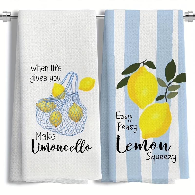 Kitchen Baking Cloth - 2 Stück, Zitronen-Mesh-Küchentücher, 40 cm x