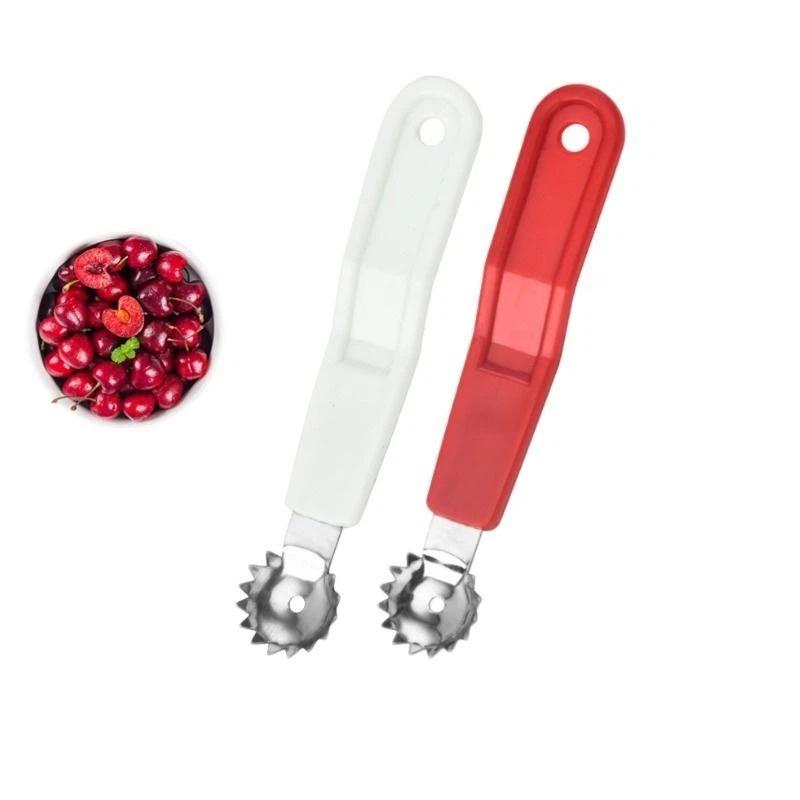Kitchen And Baking Tools - 1/4-teiliges Kirschentkerner-Werkzeug mit Edelstahlkopf und rutschfestem