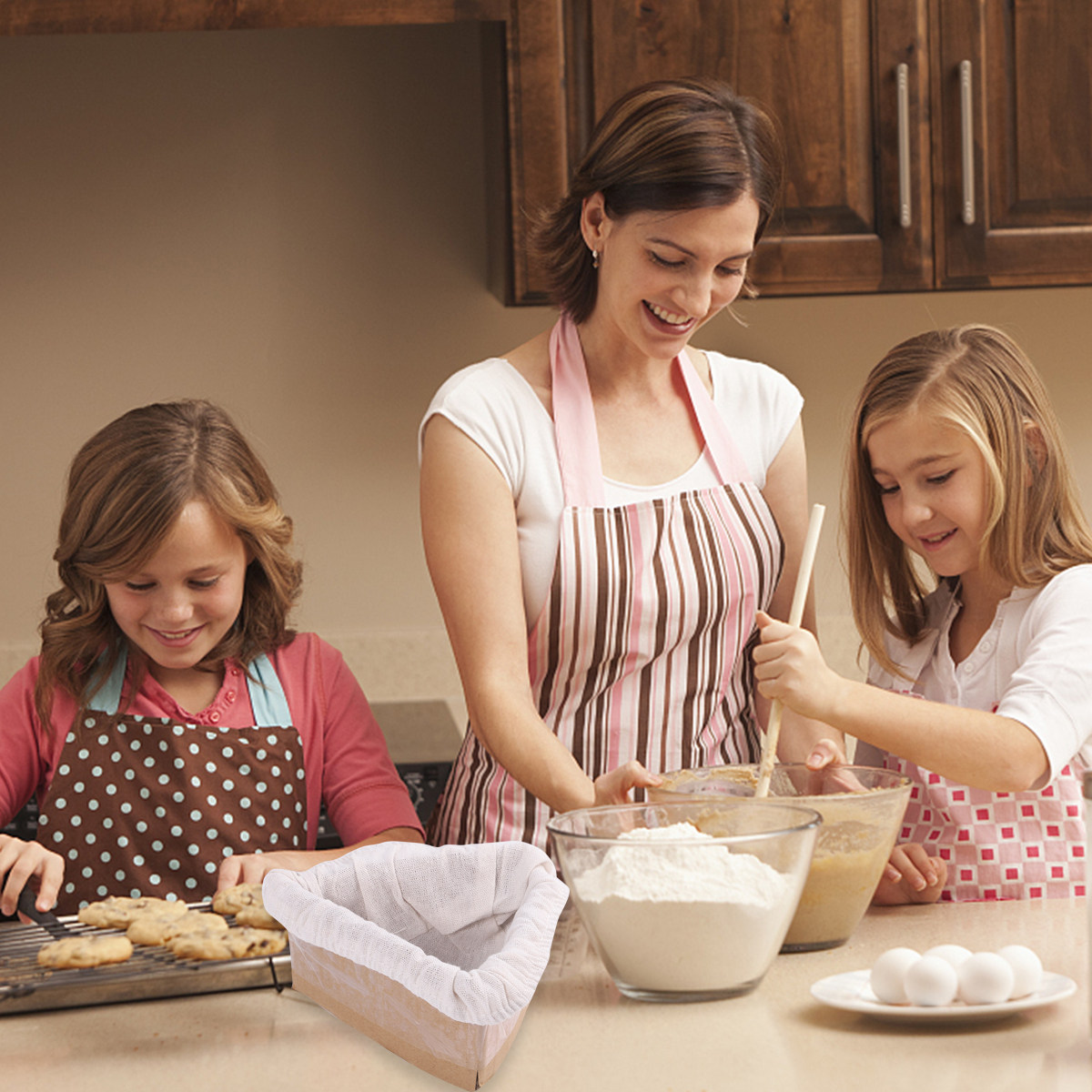 Kitchen Baking Cloth - 2er-Set Brotkorb-Abdeckung aus Stoff, Teig-Gärkorb-Abdeckung für