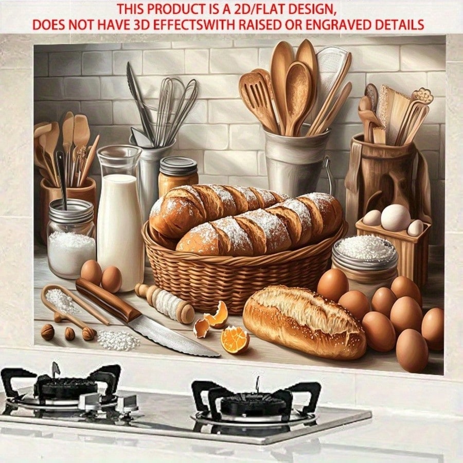 Kitchen Baking Cabinet - 2D Selbstklebende PVC-Wandaufkleber Back- und Brotmuster