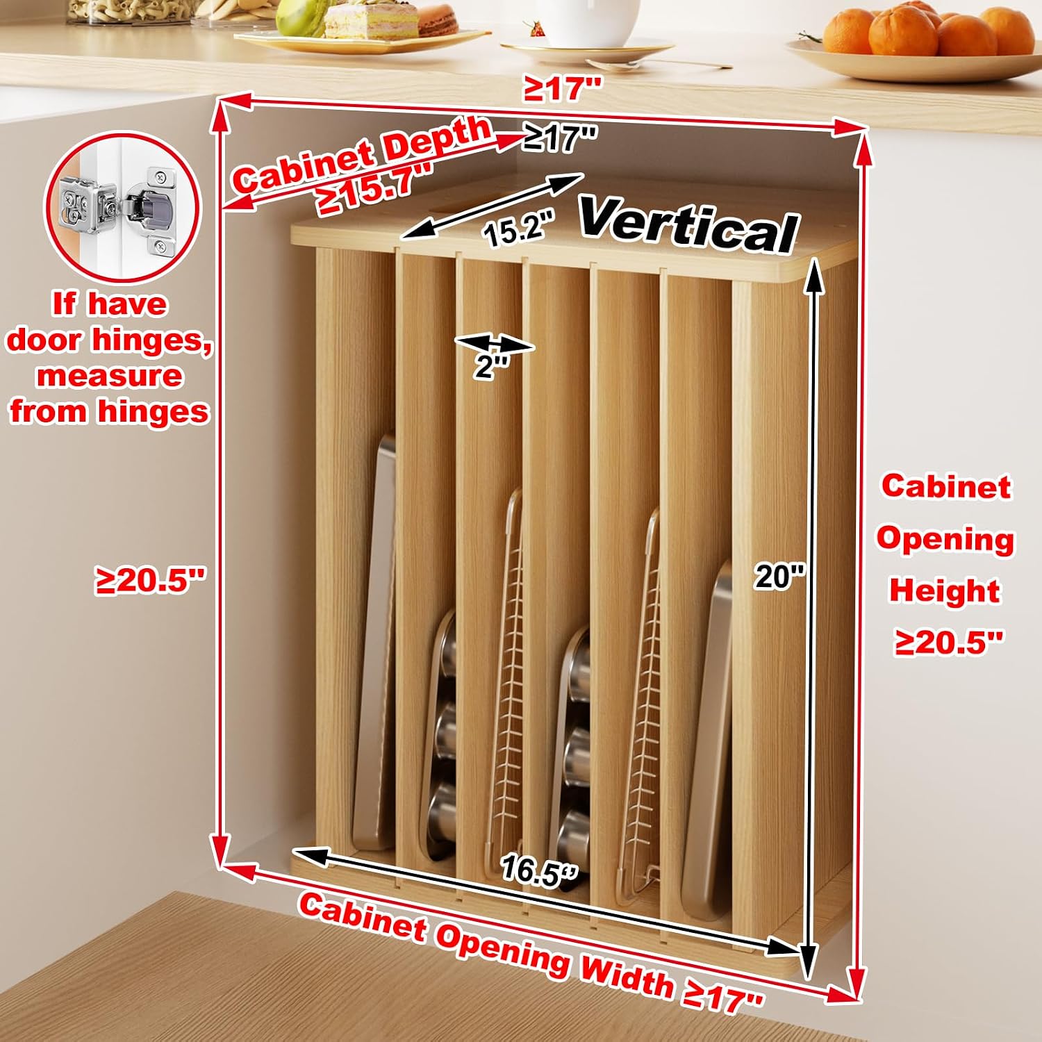 Holz-Backblech-Organizer, vert – Kitchen Cabinet Baking Sheet Organizer Bewertung und Preis