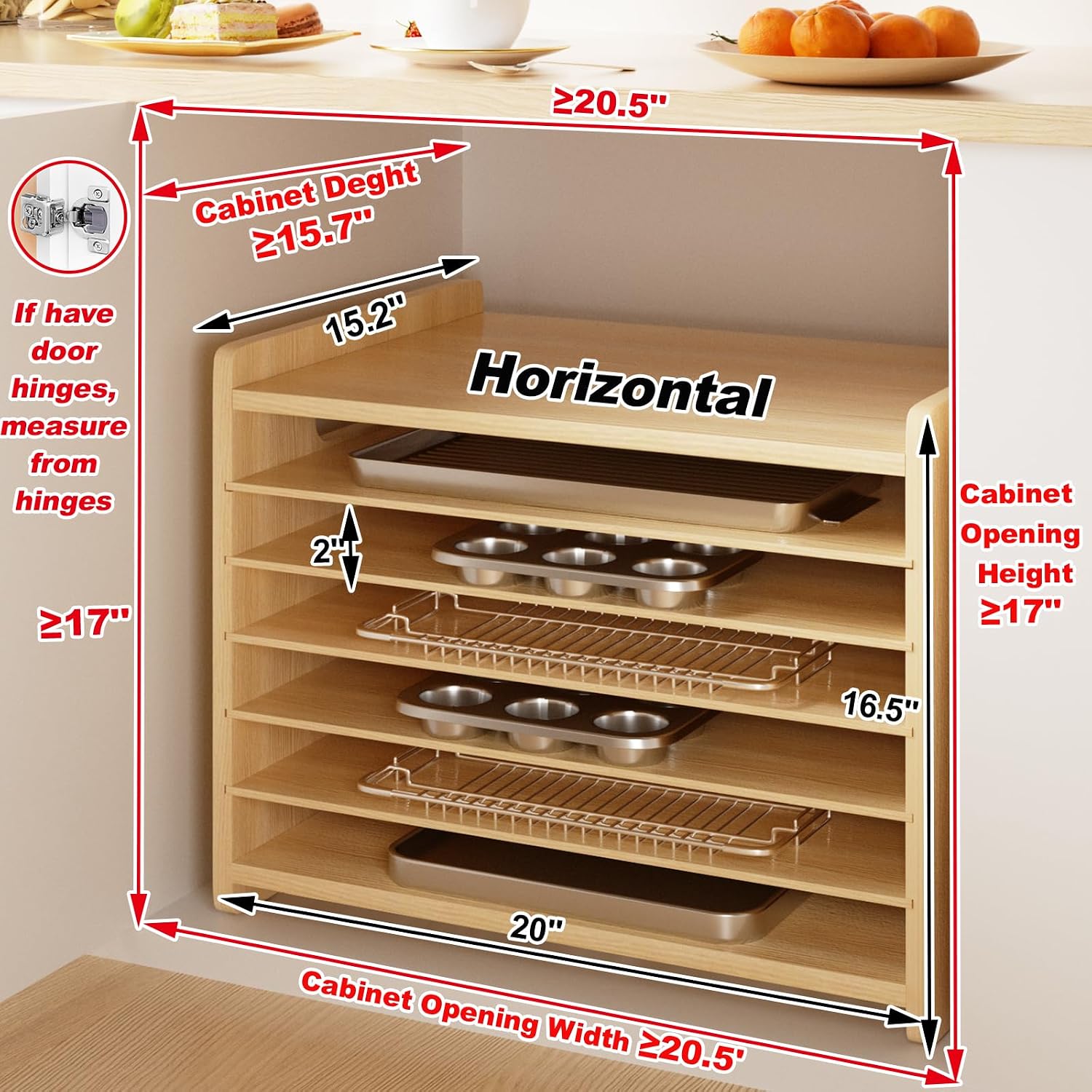 Holz-Backblech-Organizer, vert – Kitchen Cabinet Baking Sheet Organizer Bewertung und Preis