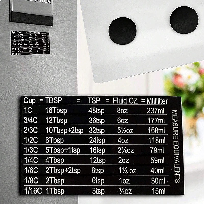 Magnetische Mess- und Umrechnu – Kitchen Baking Conversion Chart Bewertung und Preis