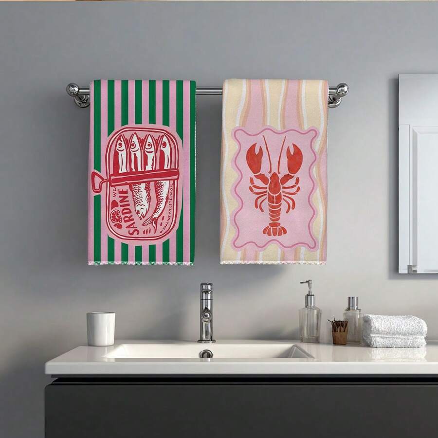 2 Stück, rosa und grün gestrei – Kitchen Baking Cloth Bewertung und Preis