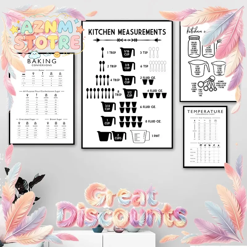 Minimalistische Lebensmittel-K – Kitchen Baking Conversion Chart Bewertung und Preis